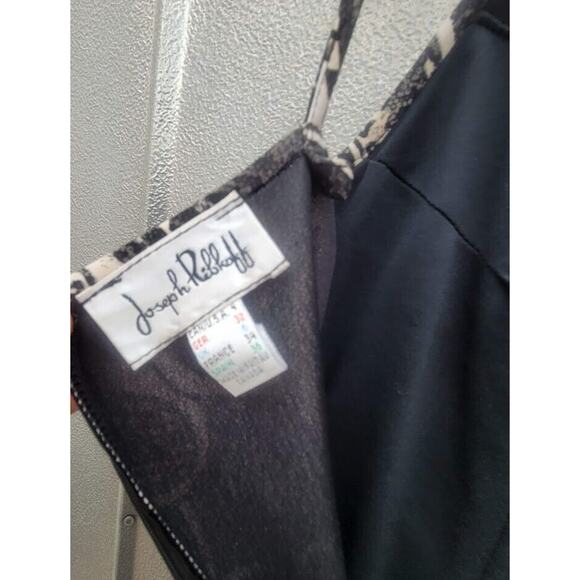 Joseph Ribkoff Black & Tan Floral Sheath Dress Size 4 - Picture 8 of 8